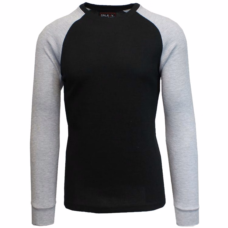 Men's Thermal Shirts - Black/Heather Gray S-XL