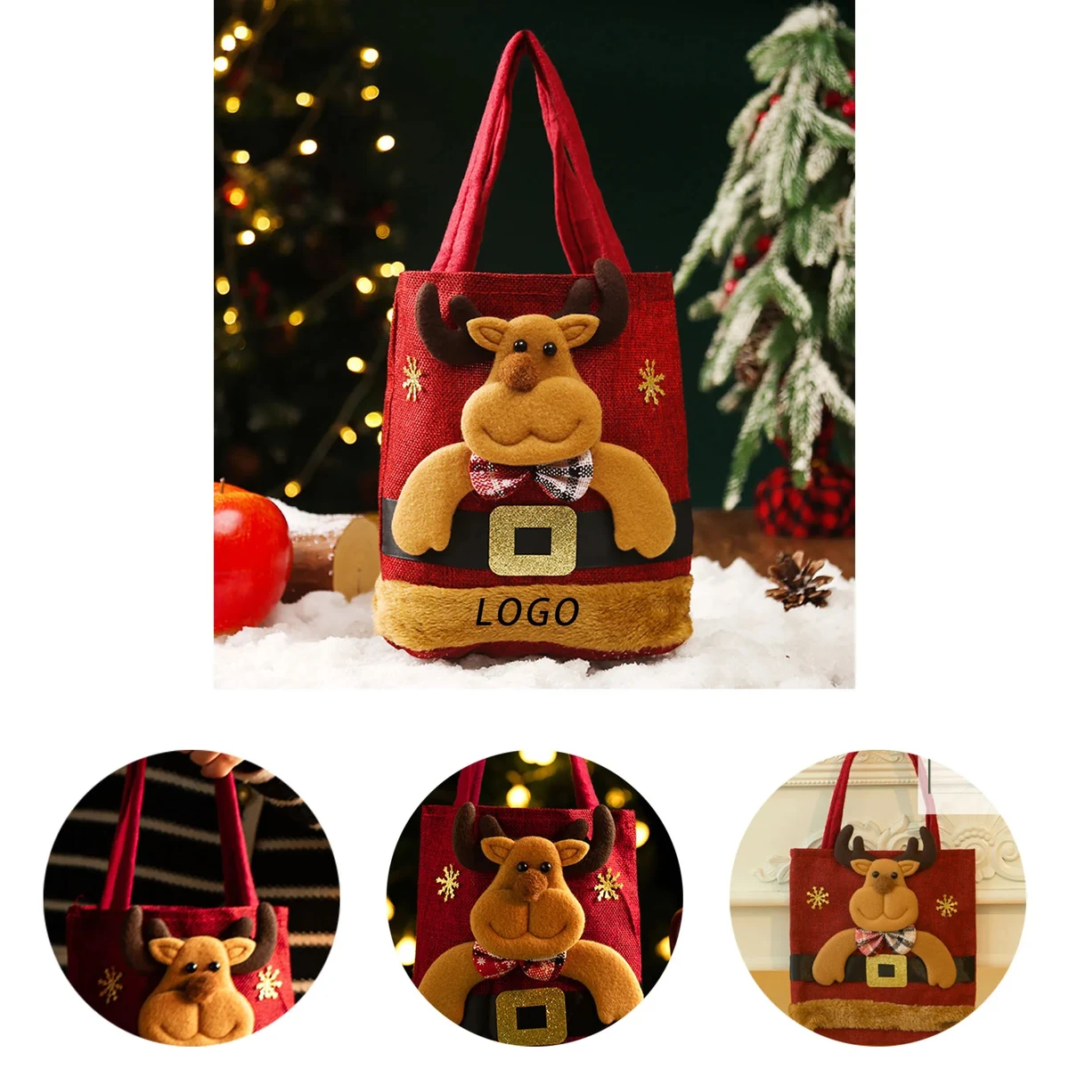 Christmas Handheld Gift Bag With Logo For Surprise 1