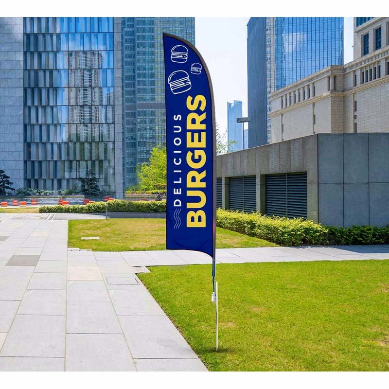 1.55' x 5.5'  Blade Flags Single sided Package w/Spike base