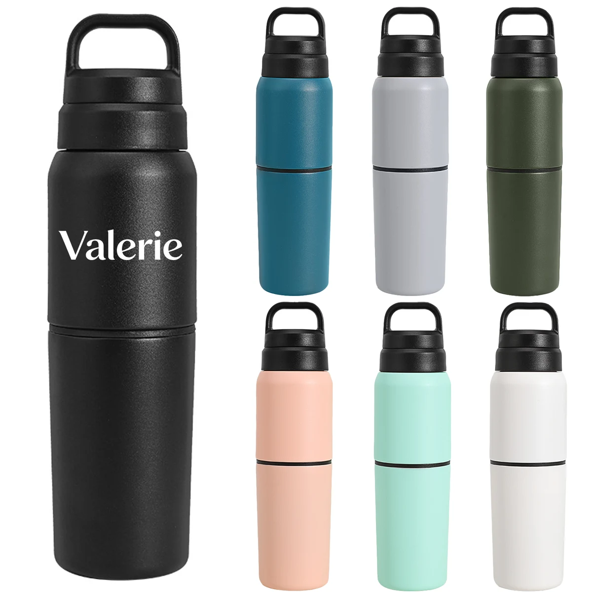 18.6oz 2 in 1 Travel Water Bottle w/ Removeable Cup 1