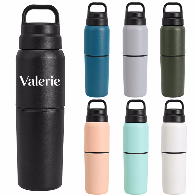 18.6oz 2 in 1 Travel Water Bottle w/ Removeable Cup