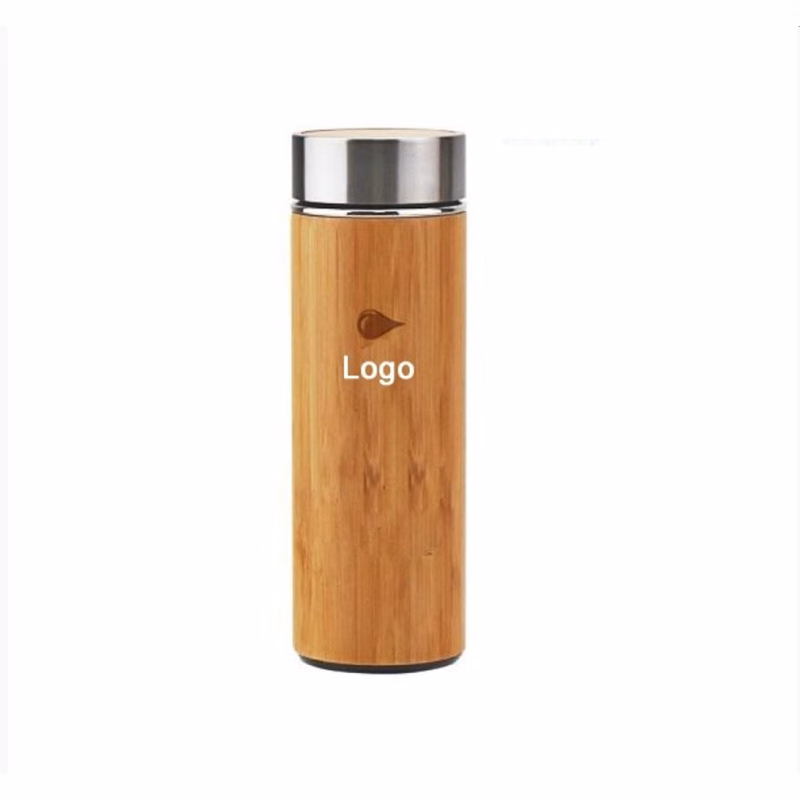 12 oz Vacuum-Sealed Bamboo Water Bottle
