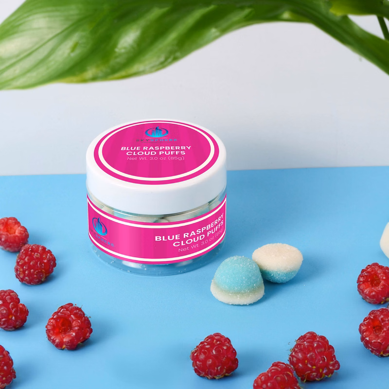 Blue Raspberry Cloud Puffs: Small Jar