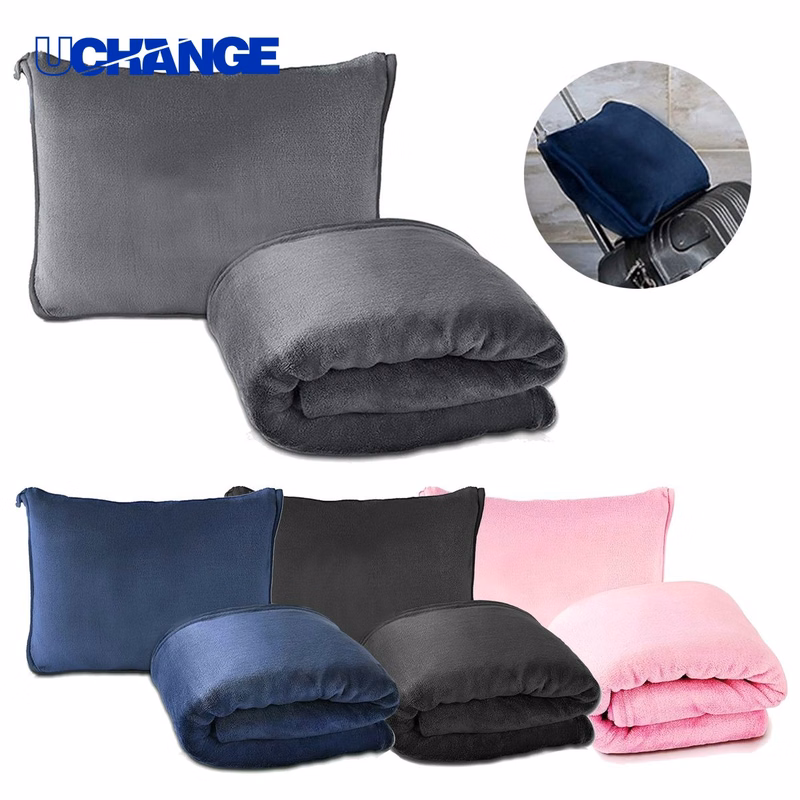 Travel Blanket with Pillow Storage for Journeys