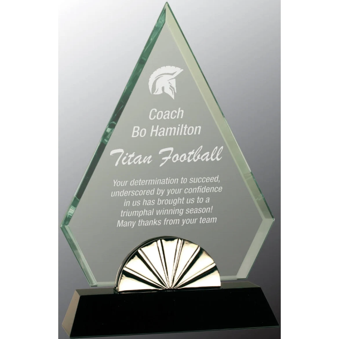 9" Diamond Horizon Glass Award with Black Base 1