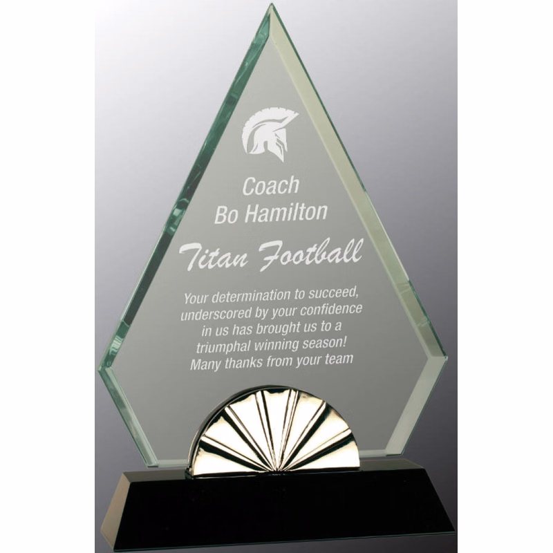 9" Diamond Horizon Glass Award with Black Base
