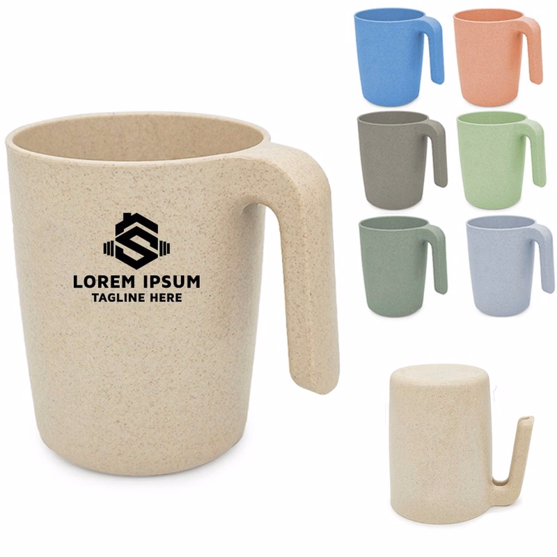 17Oz Wheat Straw Gargle Cup With Handle