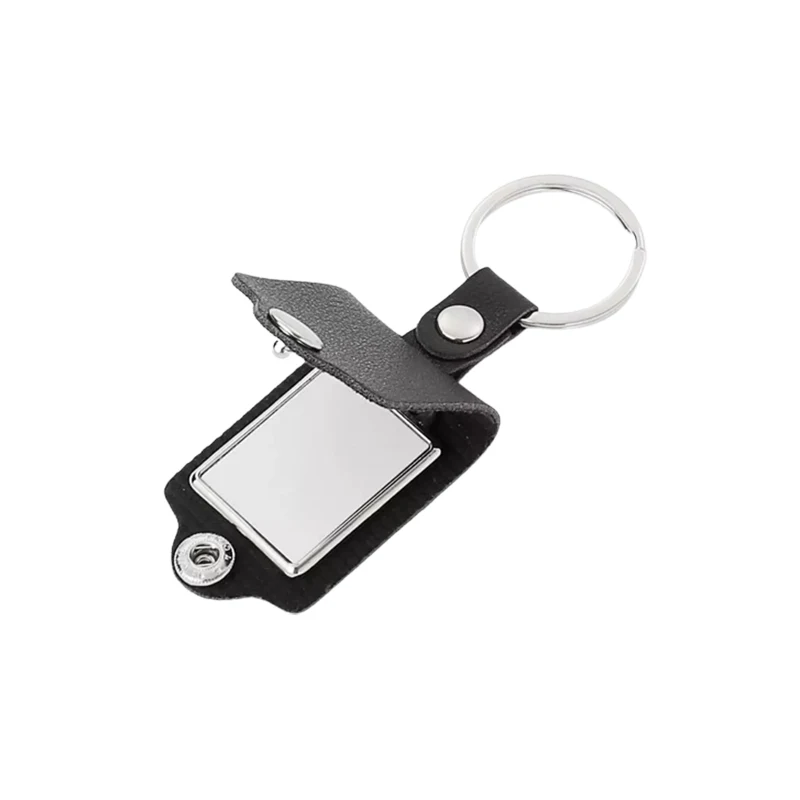 Leather Photo and Metal Keychain 1