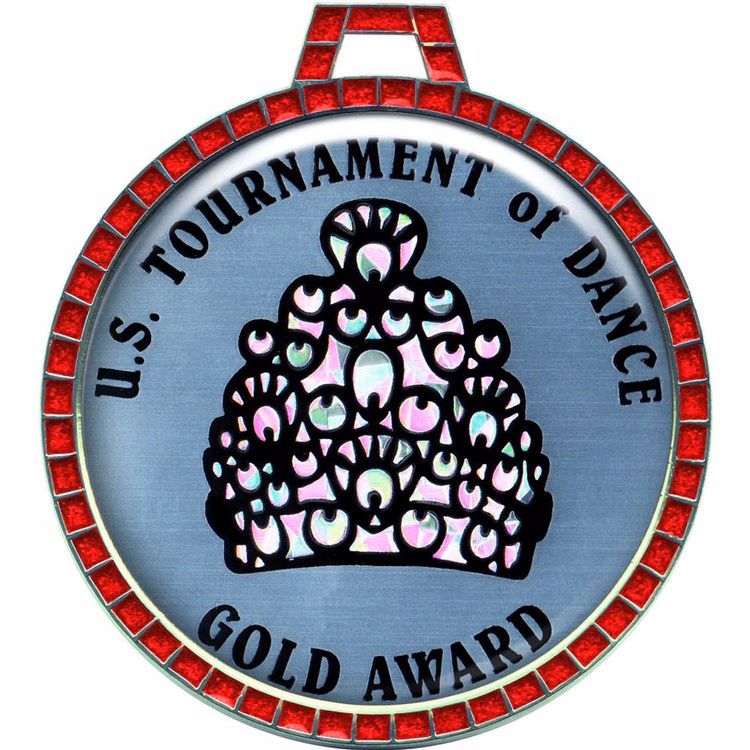 Express Vibraprint™ Red Glitter Insert Medal in Silver (2-1/4")