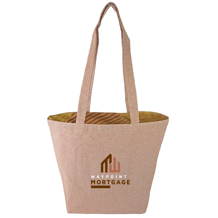Super Sale- Reversible Colored Tweed Cotton Tote, custom tote bag with logo imprint 1