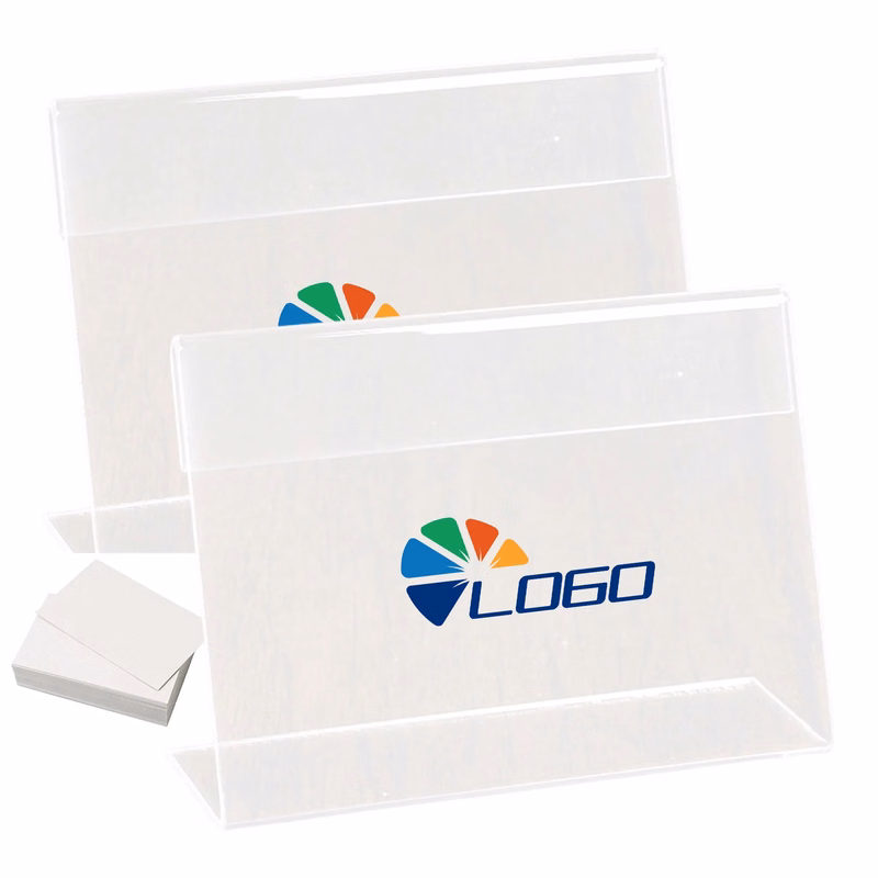 MOQ 100pcs A6 L-Shaped Acrylic Transparent Signage Nameplate