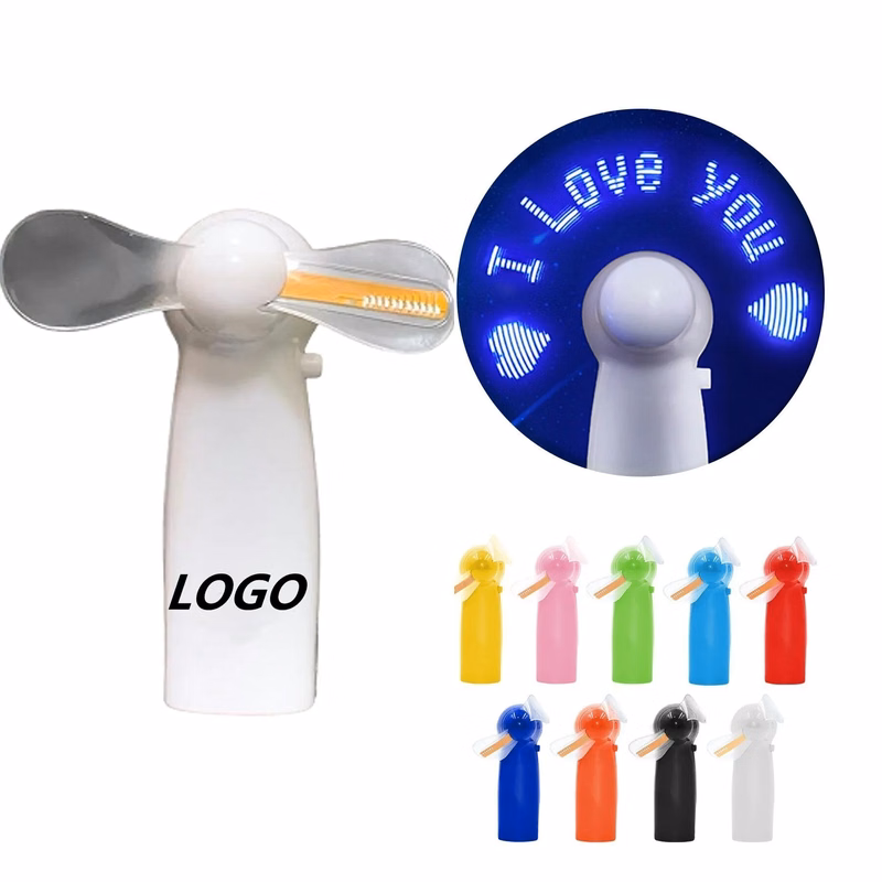 Handheld Fan With LED Custom Message