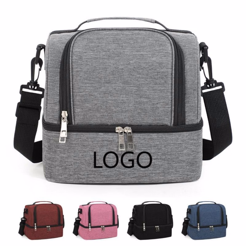 Portable Double-Layer Lunch Bag