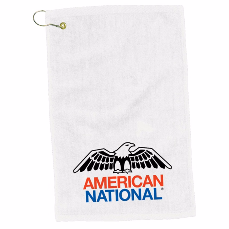 Turkish Hemmed White Golf Towel 12"x17"