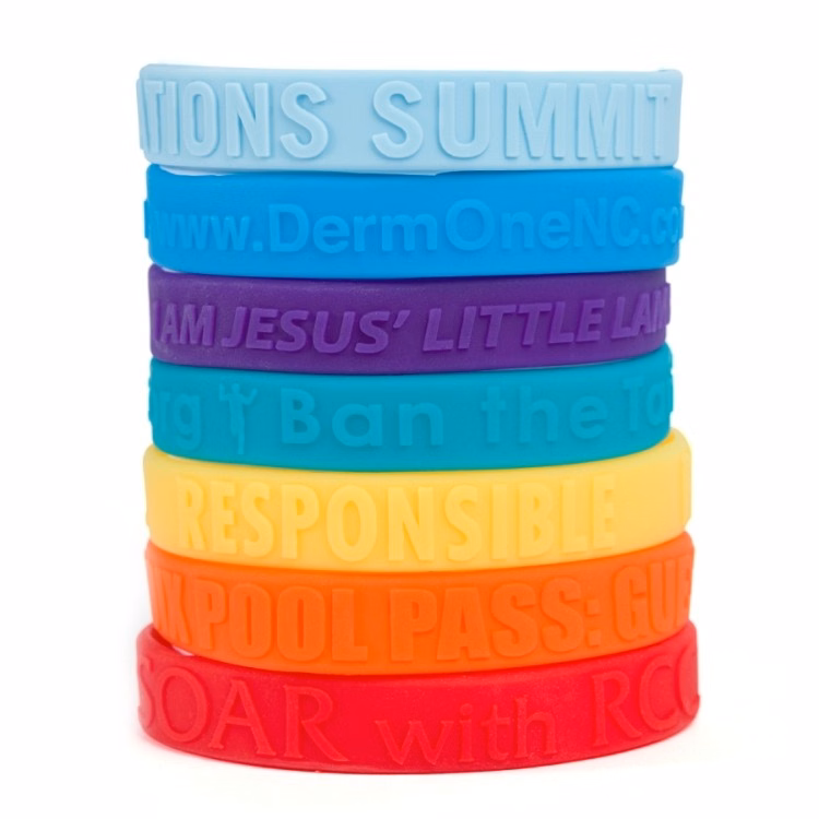 1/2" Embossed Silicone Wristband
