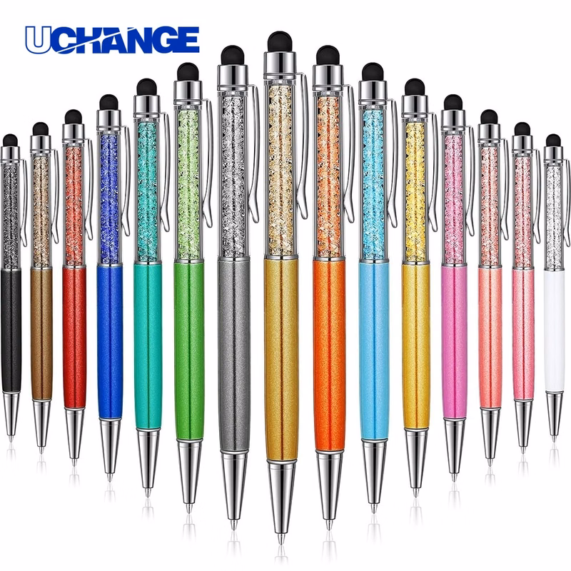 2-in-1 Slim Crystal Diamond Stylus Pen for Premium Branding