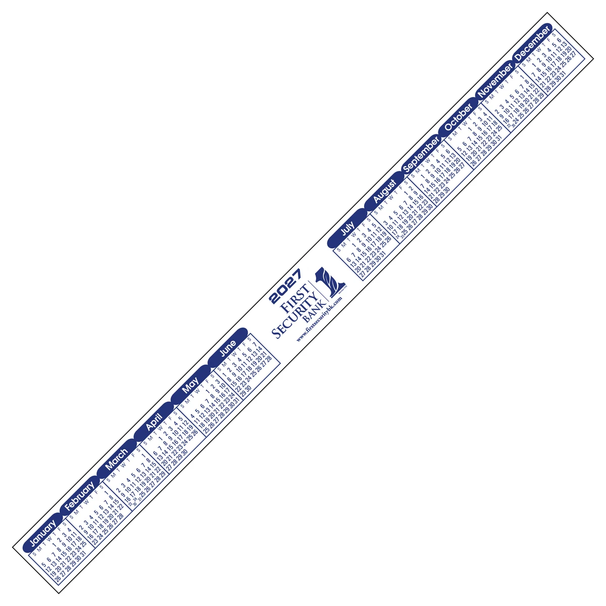 Kwik-Stik Customized Horizontal Strip Year at a Glance Monitor Calendar 1