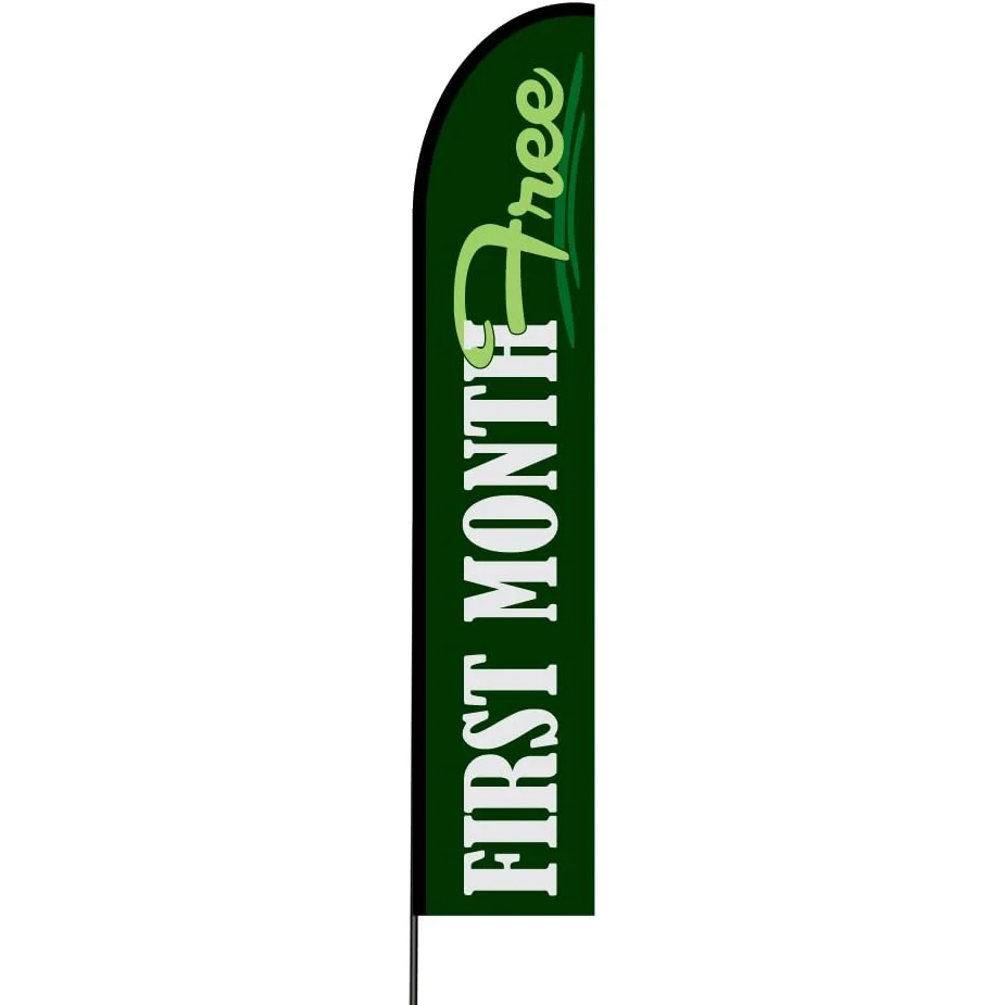 First Month Free Flag Kit 15' Feet Feather Flag Sign Outdoor Banner 1