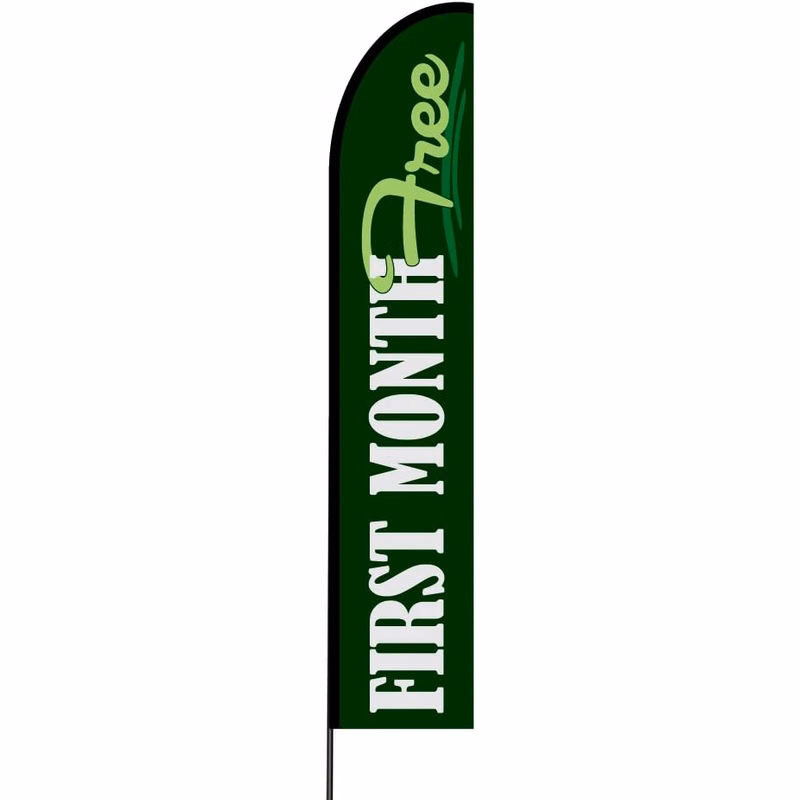 First Month Free Flag Kit 15' Feet Feather Flag Sign Outdoor Banner