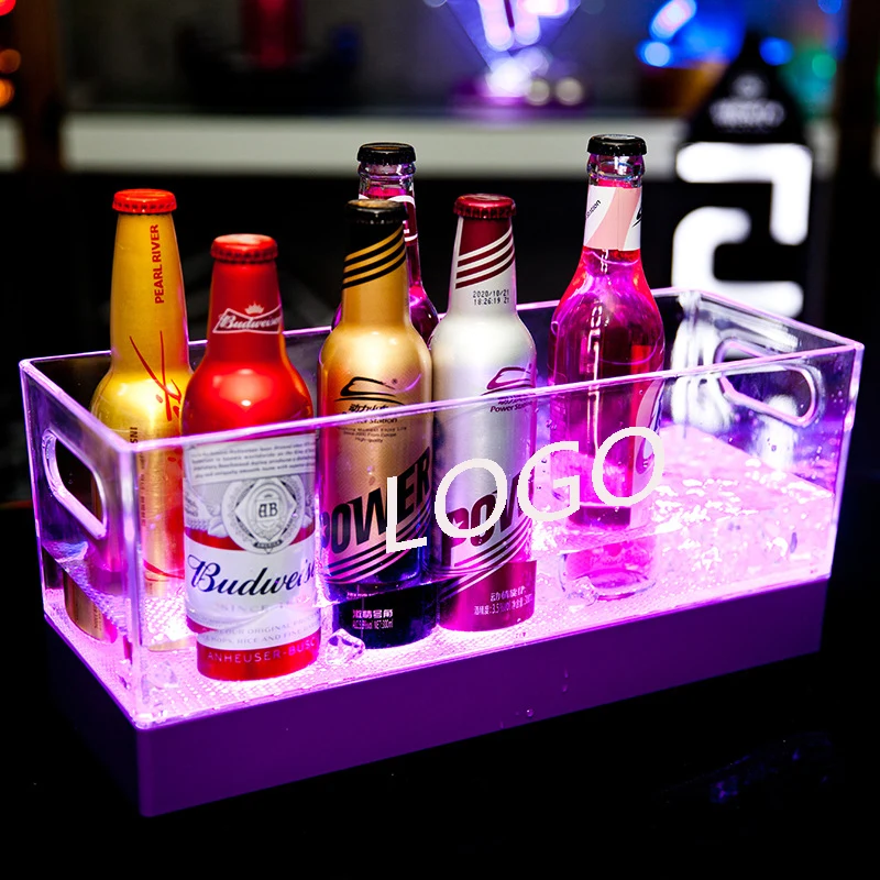 12cs Bottle Square Colors Changing Led Ice Bucket 1