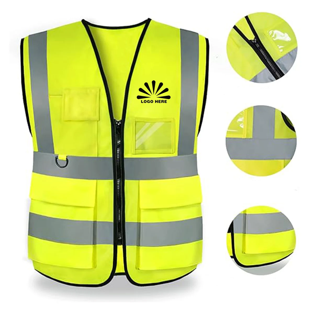 Safety Vest For Men Women With Pockets And Zipper 1