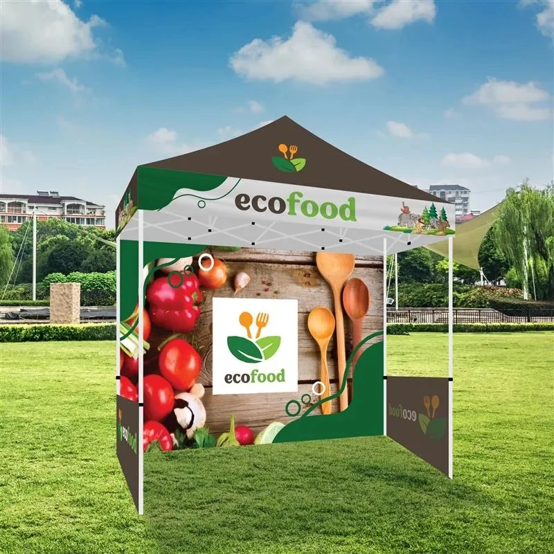 10x10 Standard Tent w/ Full Color Canopy Backwall & Sidewall 1