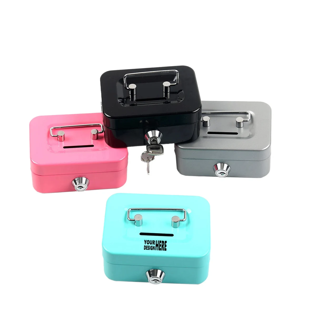 Metal Cash Box with Key 1