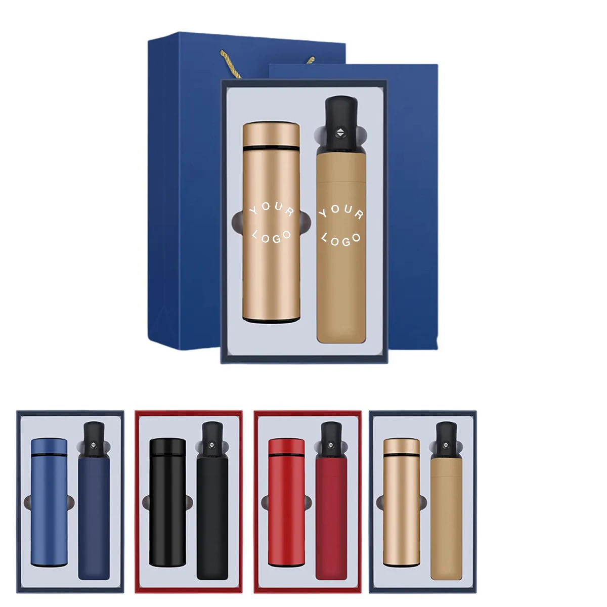 Thermos Cup Set with Folding Umbrella and Gift Box 1