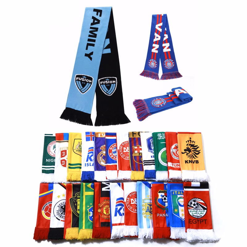 Custom Stadium Knit Soccer Scarf With Fringe