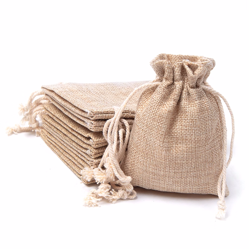 4 3/4 X 3 1/2" Burlap Drawstring Bag