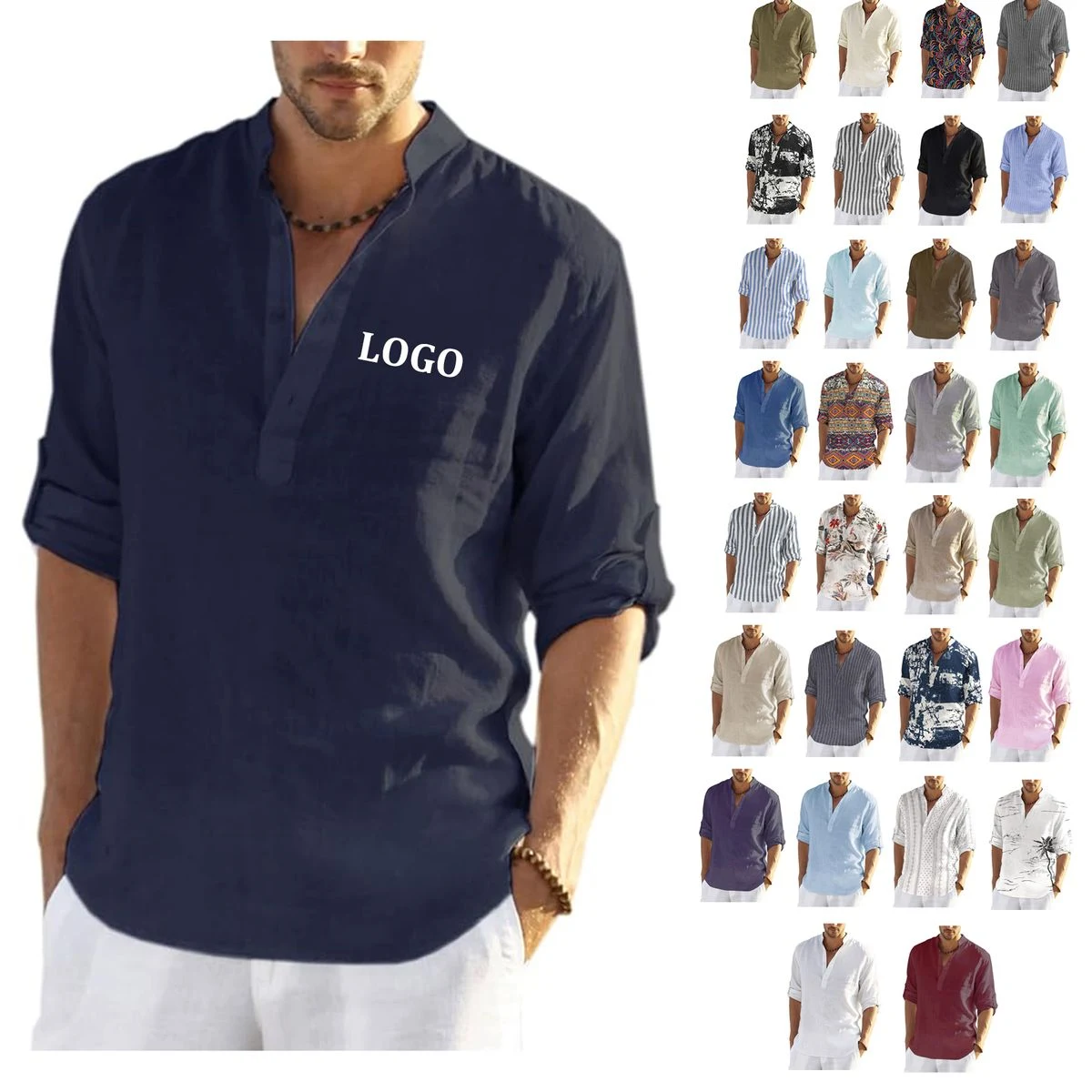 Men's Cotton And Linen Casual Shirts 1