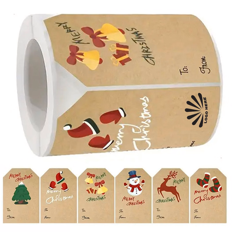 300pcs Customizable Christmas Sticker Roll for Seasonal Fun