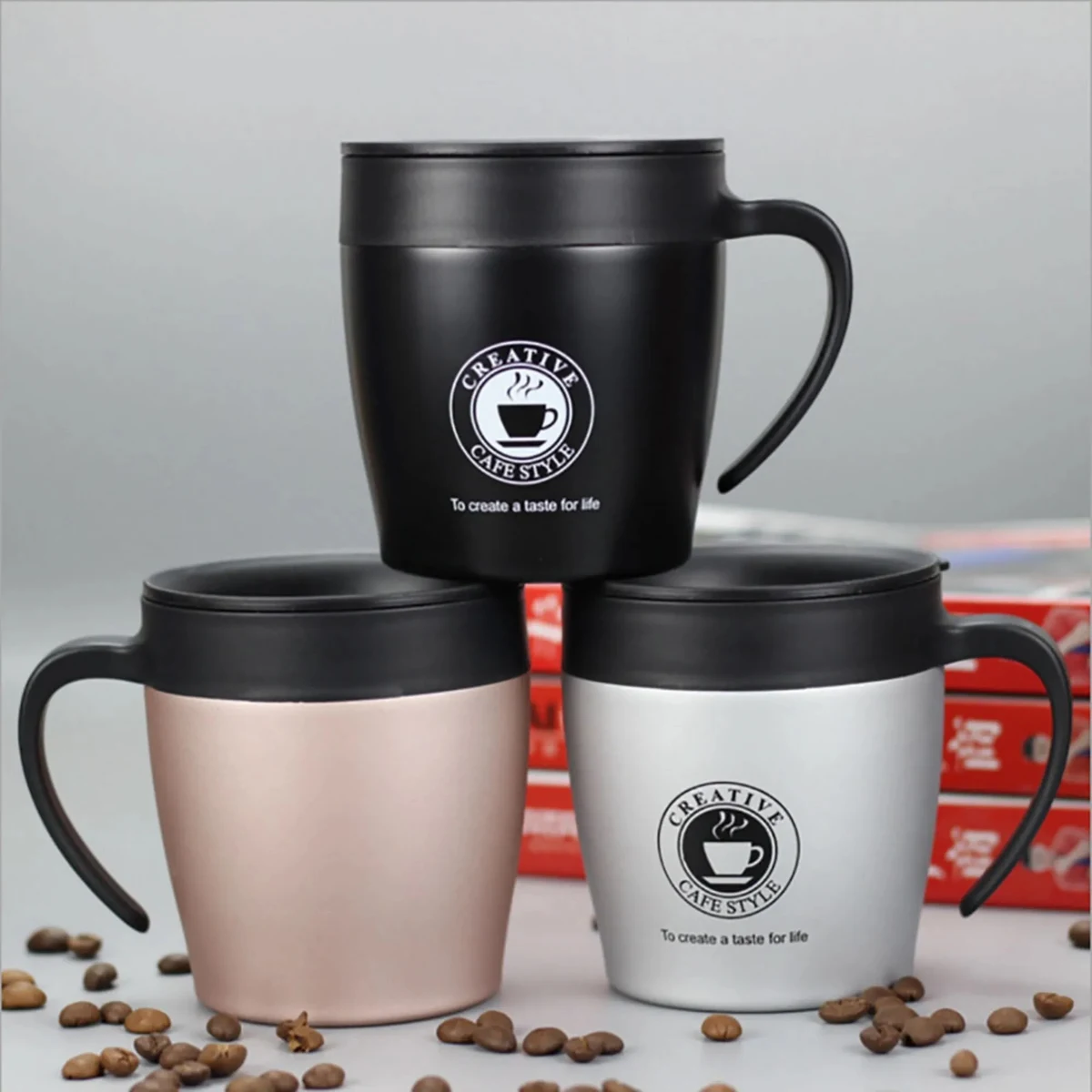 12 oz Double Wall Stainless Steel Thermos Travel Coffee Mug 1