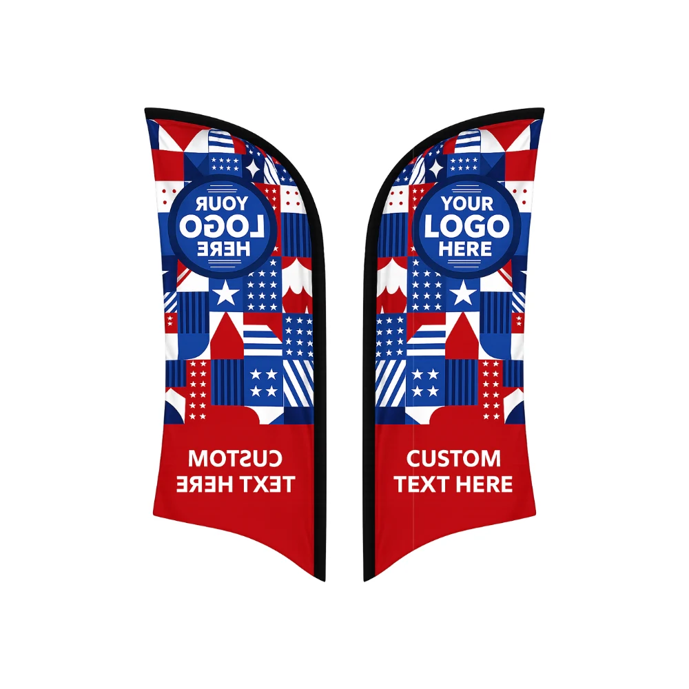 8' Double Sided Shaped Flag 1