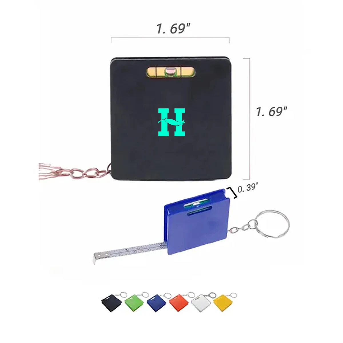 Compact Measuring Tape Key Ring with Level Gauge 1