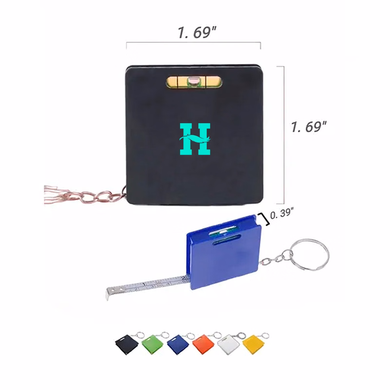 Compact Measuring Tape Key Ring with Level Gauge