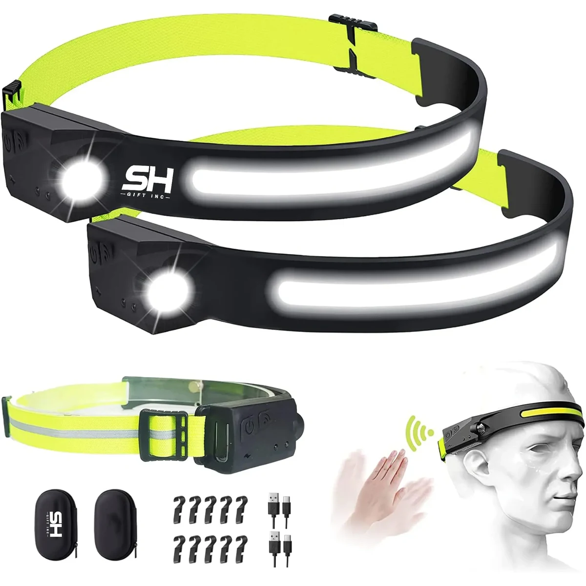 Rechargeable LED Headlamp with Motion Sensor 1