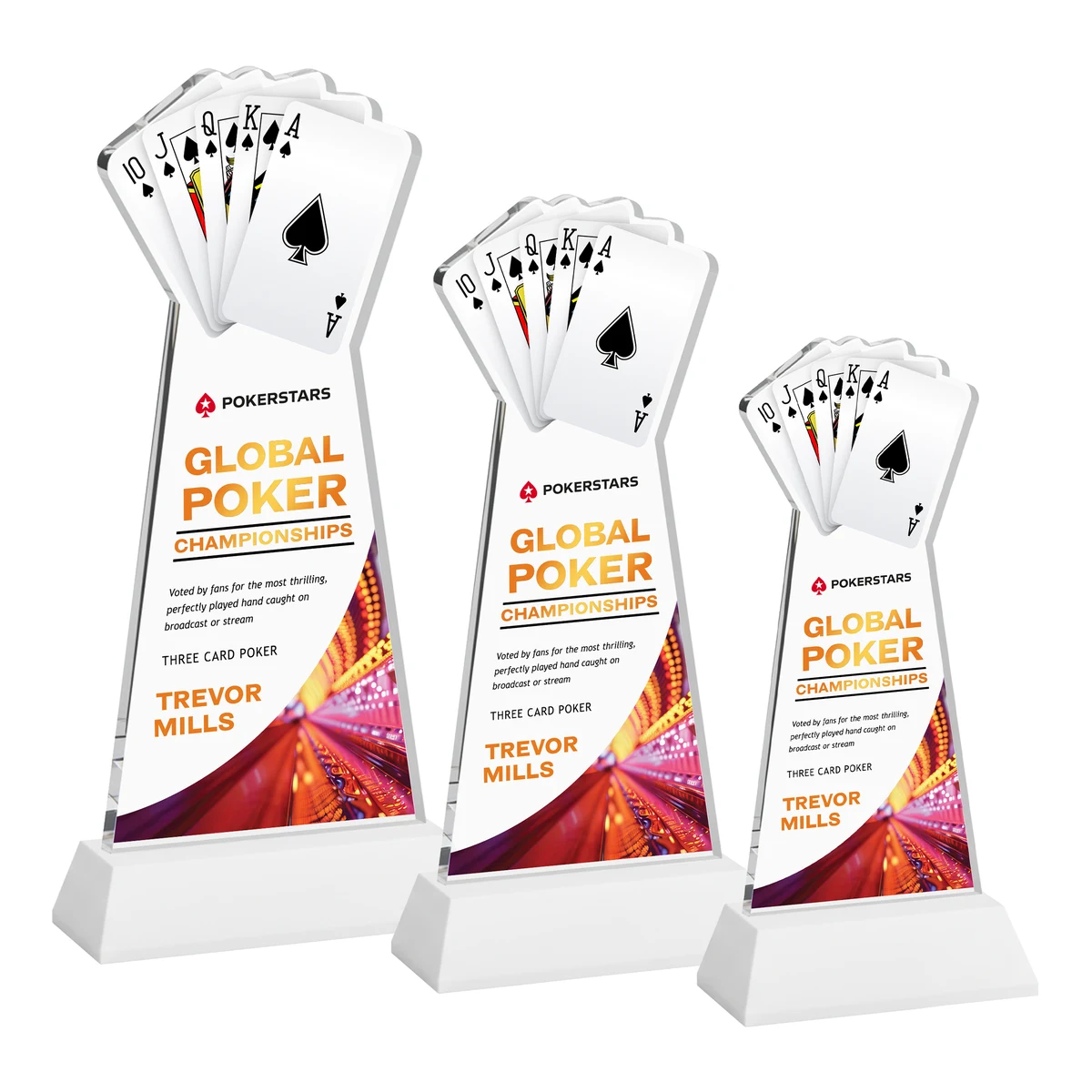 Poker VividPrint™ Award on Hartford Base - White 1