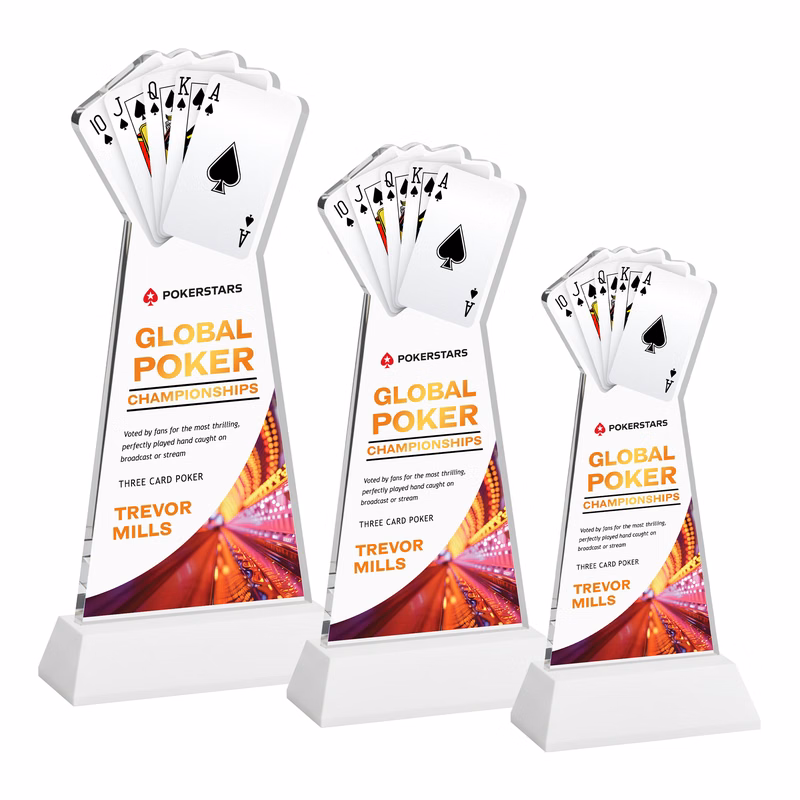 Poker VividPrint™ Award on Hartford Base - White