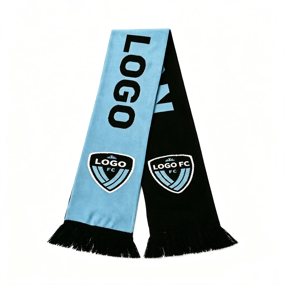 Jacquard Knit Tassel Stadium Scarf 1