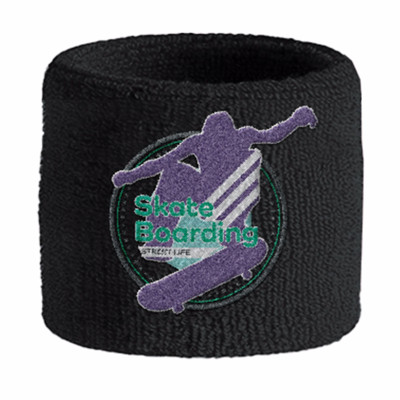 Sports Wristband with Custom Woven Patch
