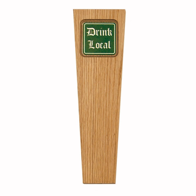 Wood Beer Tap with Recessed Imprint Square - 11.25 x 3.3 x 0.75