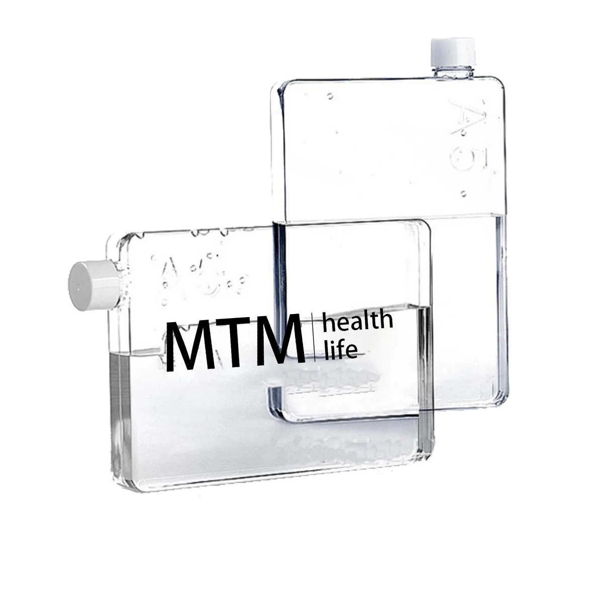 14oz Clear Plastic Square Water Bottle 1