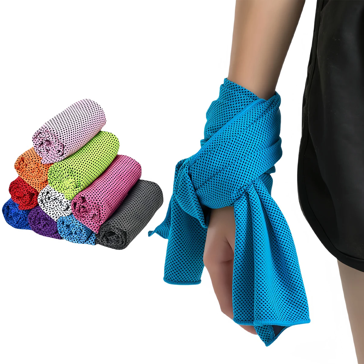 Custom Logo Quick-Dry Cooling Polyester Towel 1