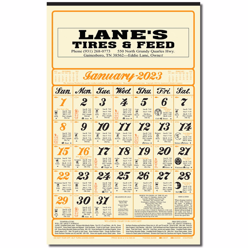 Almanac Calendar (11" x 17")