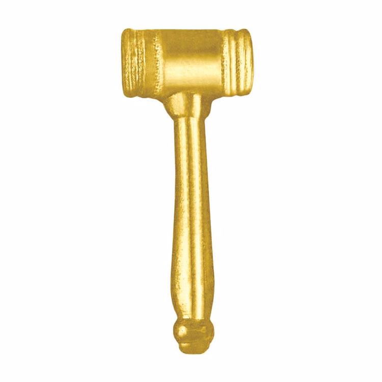 Gavel Bright Gold Chenille Lapel Pin