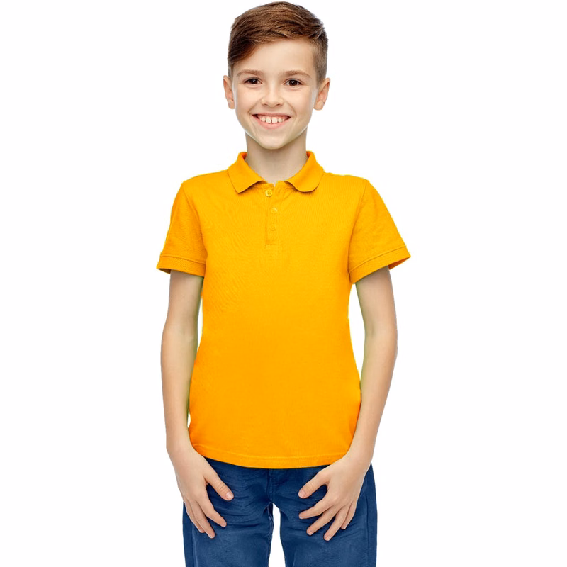 Boys' Uniform Polo Shirts - Gold Short Sleeve Size 10