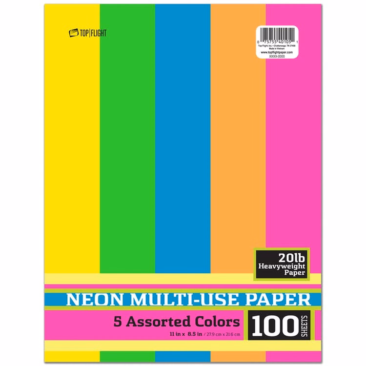 Multi-Purpose Paper - 100 Sheets Neon 11" x 8.5"