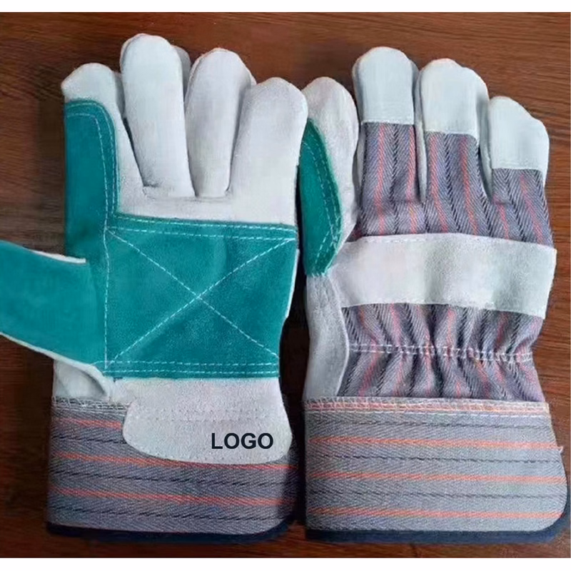 Double Palm & Index Finger Work Gloves with Rubberized Cuff