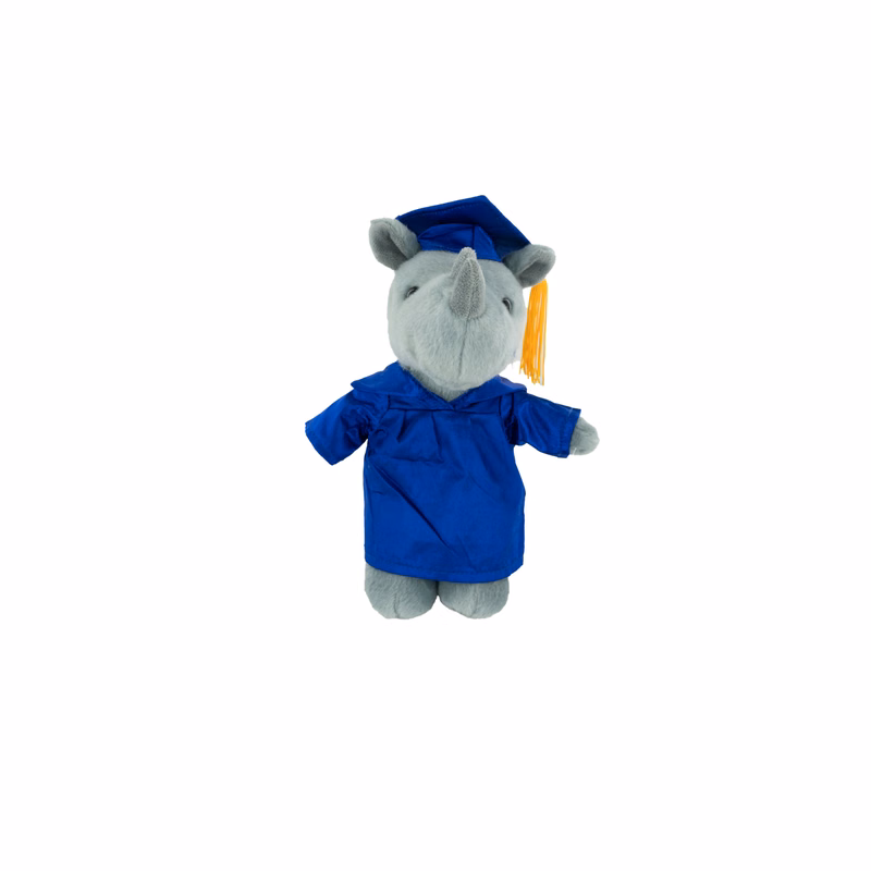 Plush Rhino with Graduation Cap / Gown